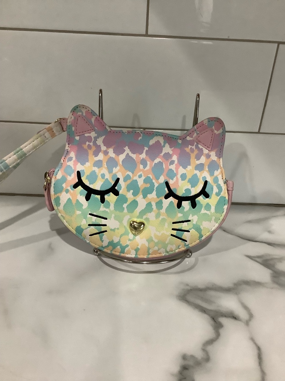 Multicolor Cat Face Coin Purse - Pink Accent by Betsey Johnson